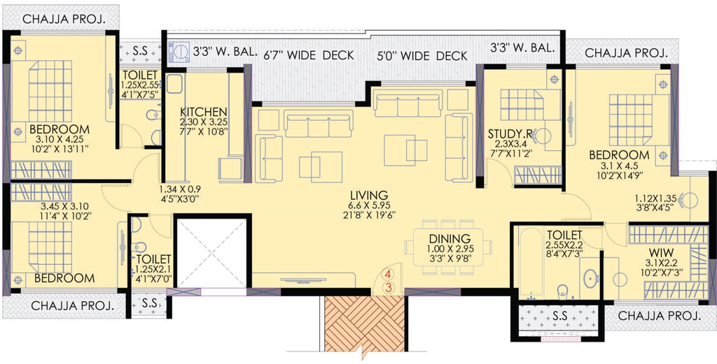 4 BHK Flat in Kasturi Regius Luxe in Kharghar, Navi Mumbai - Image 923284