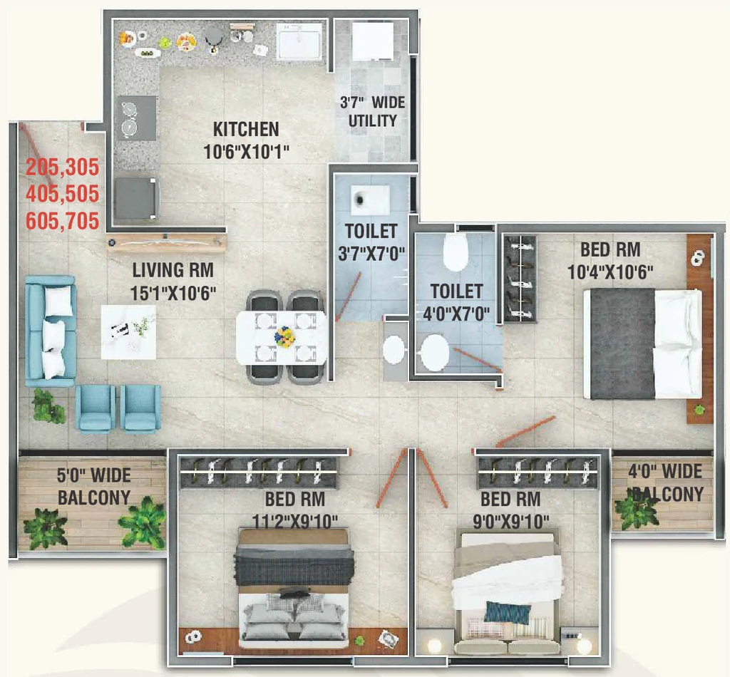 3 BHK Flat in Anup Krishna Kunj Apartment in Jail Road, Nashik - Image 923287