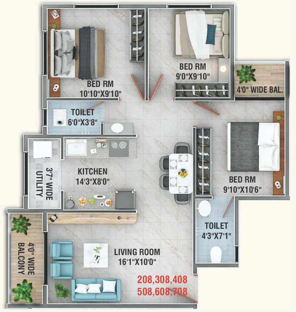 3 BHK Flat in Anup Krishna Kunj Apartment in Jail Road, Nashik - Image 923288