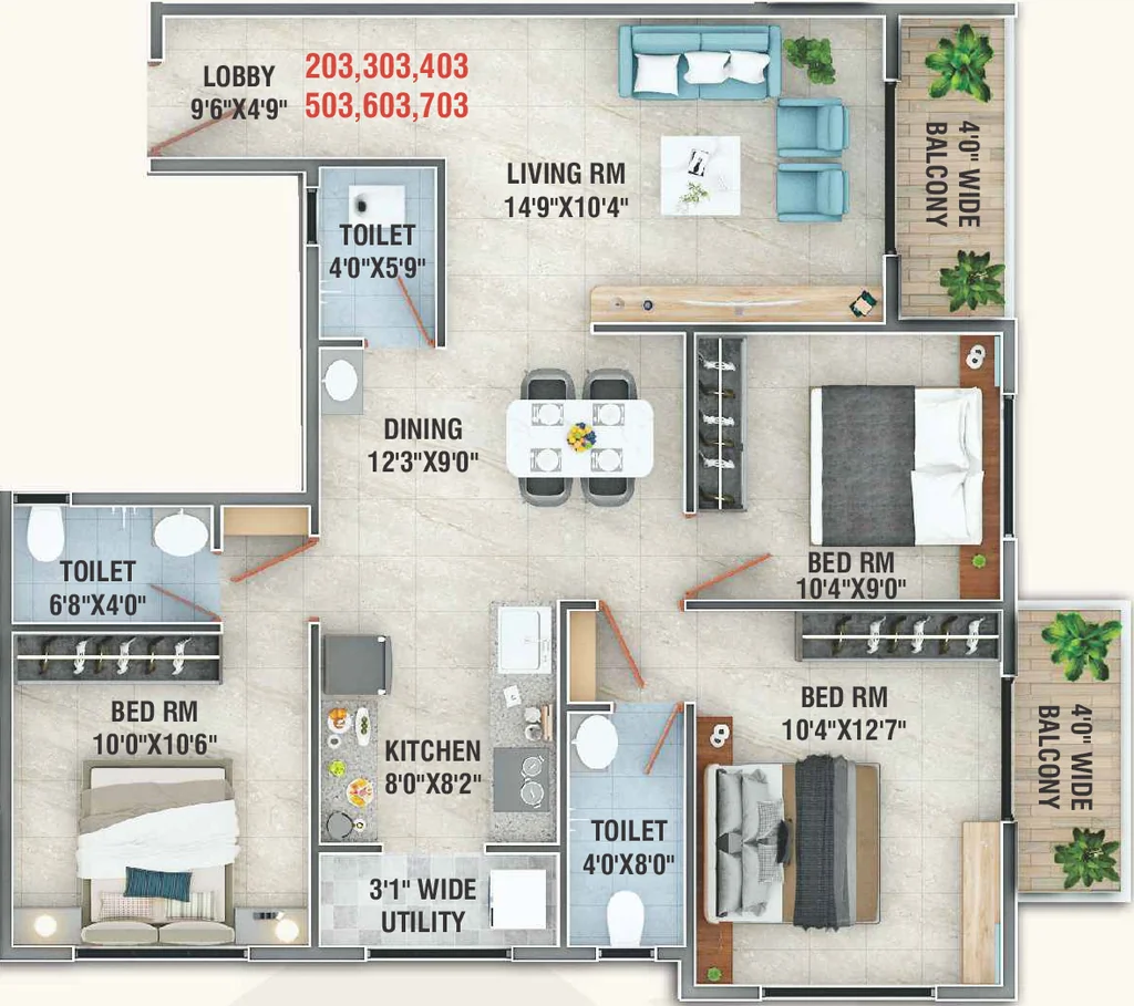 3 BHK Flat in Anup Krishna Kunj Apartment in Jail Road, Nashik - Image 923289