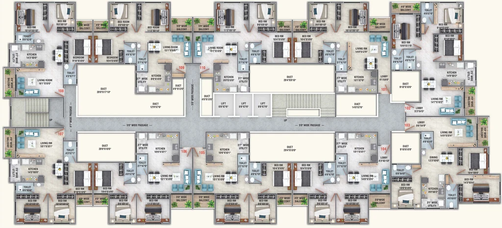Floor Plan of Anup Krishna Kunj Apartment in Jail Road, Nashik - Image 414921