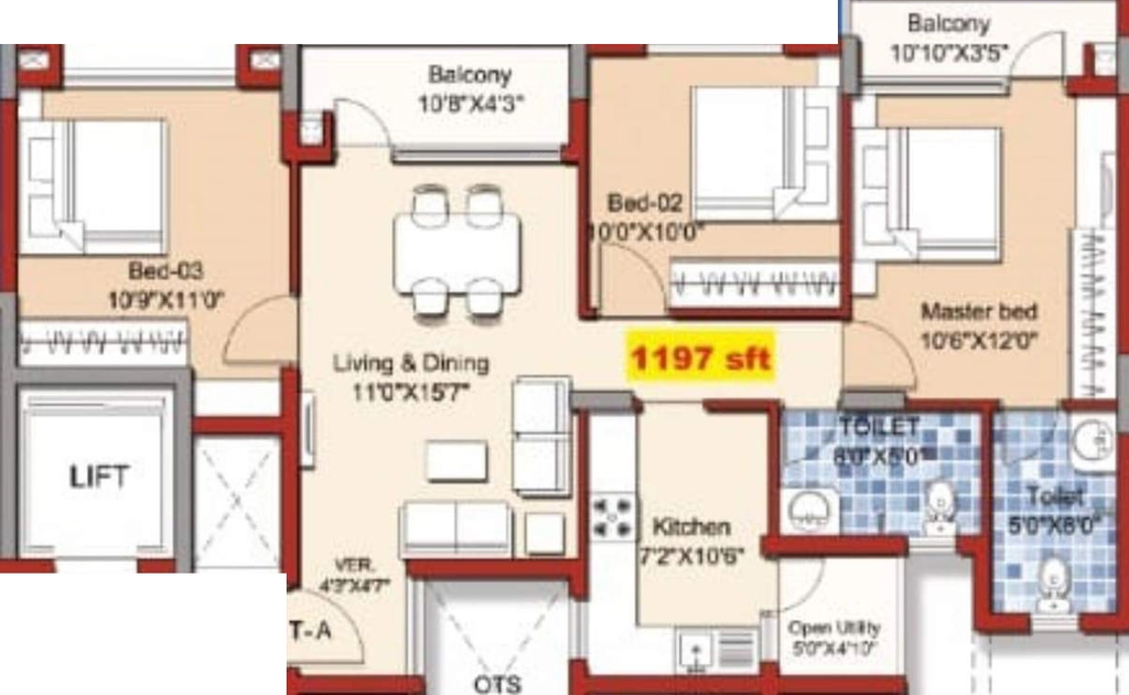 3 BHK Flat in Catalyst Alta in Kelambakkam, Chennai - Image 923293