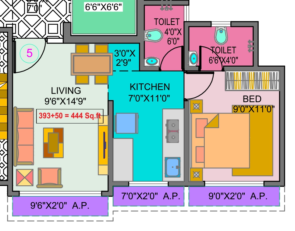 1 BHK Flat in Dream Aura in Vasai West, Palghar - Image 923299