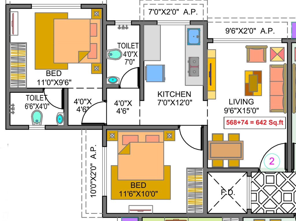 2 BHK Flat in Dream Aura in Vasai West, Palghar - Image 923300