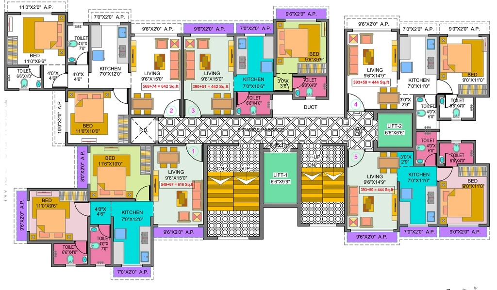 Floor Plan of Dream Aura in Vasai West, Palghar - Image 414947