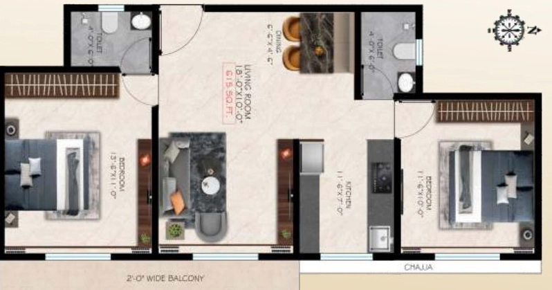 2 BHK Flat in Tania Mona Tower in Vasai West, Palghar - Image 923312