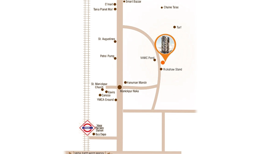 Location of Tania Mona Tower in Vasai West, Palghar - Image 414976