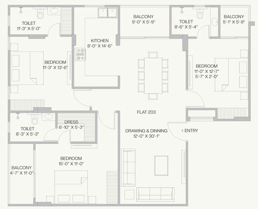 3 BHK Flat in Ganga Kotecha Kanchan Tara in C Scheme, Jaipur - Image 923313