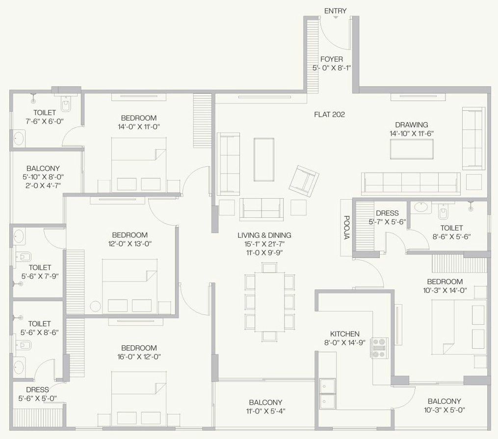 4 BHK Flat in Ganga Kotecha Kanchan Tara in C Scheme, Jaipur - Image 923314
