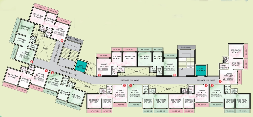 Floor Plan of Munish Paramount Height in Vasai East, Palghar - Image 414996