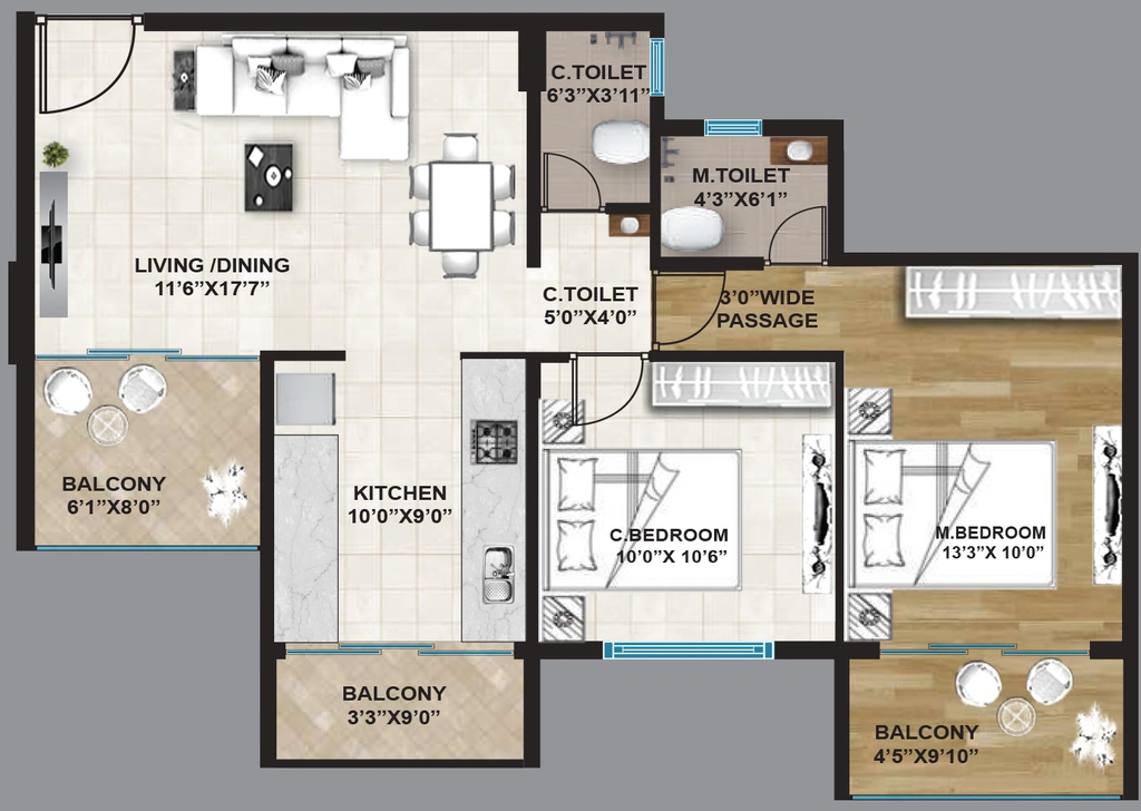 2 BHK Flat in Shyam Ornate in Wadala Gaon, Nashik - Image 923320
