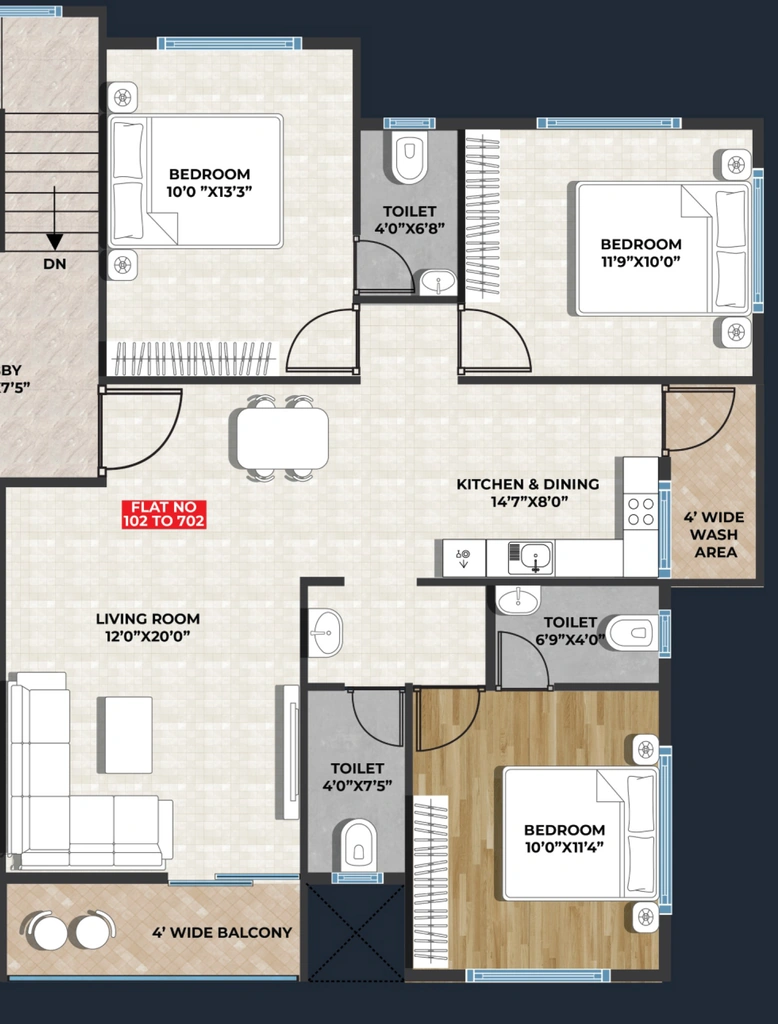 3 BHK Flat in Shyam Vista in Wadala Gaon, Nashik - Image 923328
