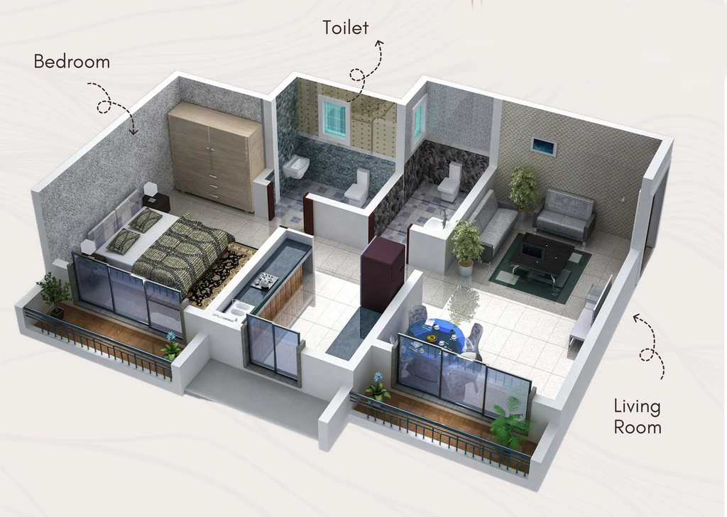 1 BHK Flat in Shree Queens Tower in Vasai East, Palghar - Image 923336
