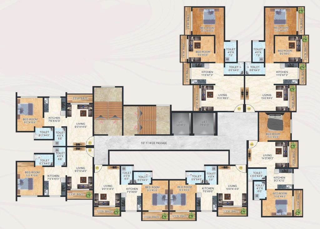 Floor Plan of Shree Queens Tower in Vasai East, Palghar - Image 415055