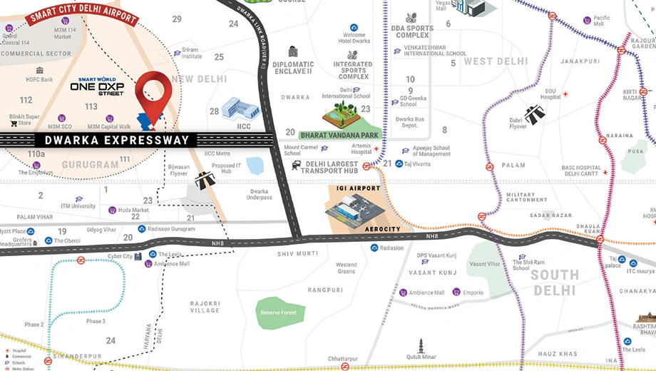 Location of Smartworld One Dxp Street in Sector 113, Gurgaon - Image 415060