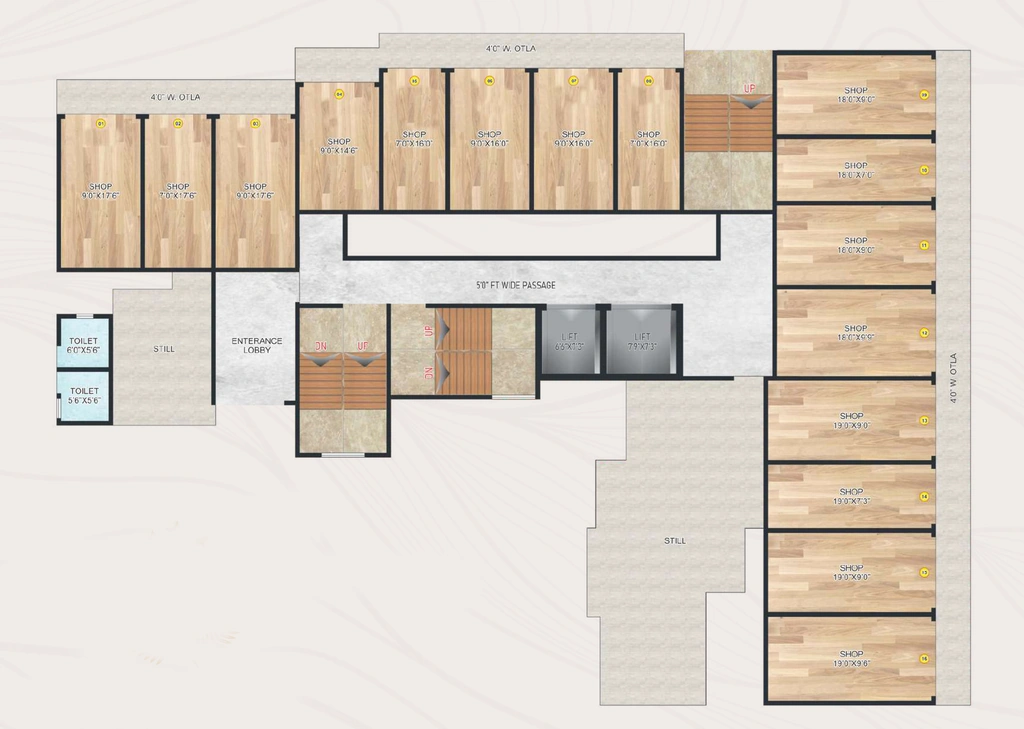 Floor Plan of Commercial Shree Queens Tower in Vasai East, Palghar - Image 415069