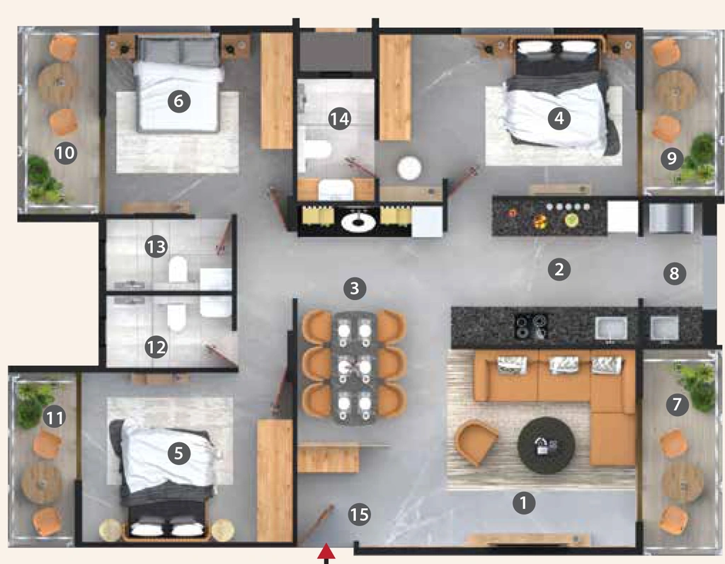3 BHK Flat in Shiva Valji Residence in College Road, Nashik - Image 923346