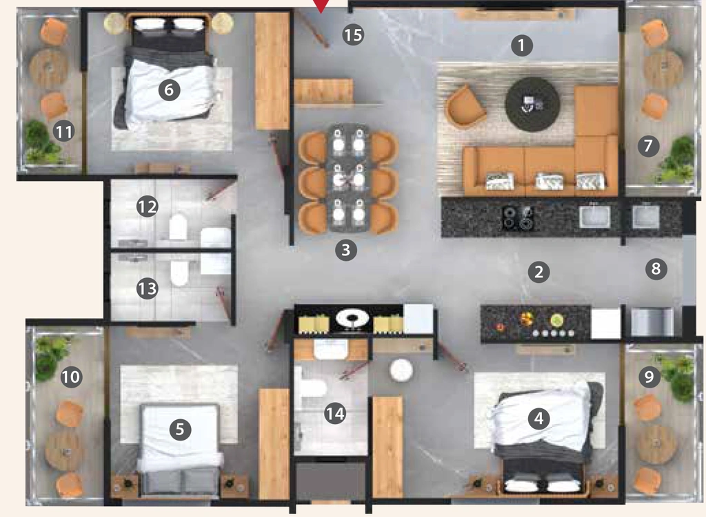 3 BHK Flat in Shiva Valji Residence in College Road, Nashik - Image 923347