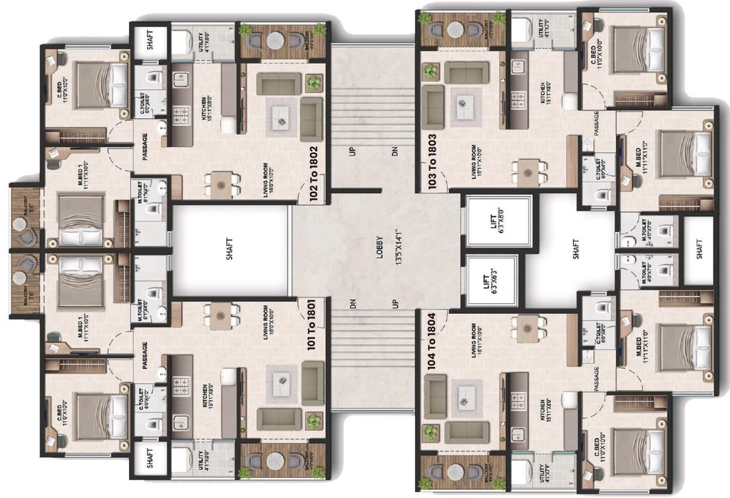 Floor Plan of Shyam Ananta in Indira Nagar, Nashik - Image 415112