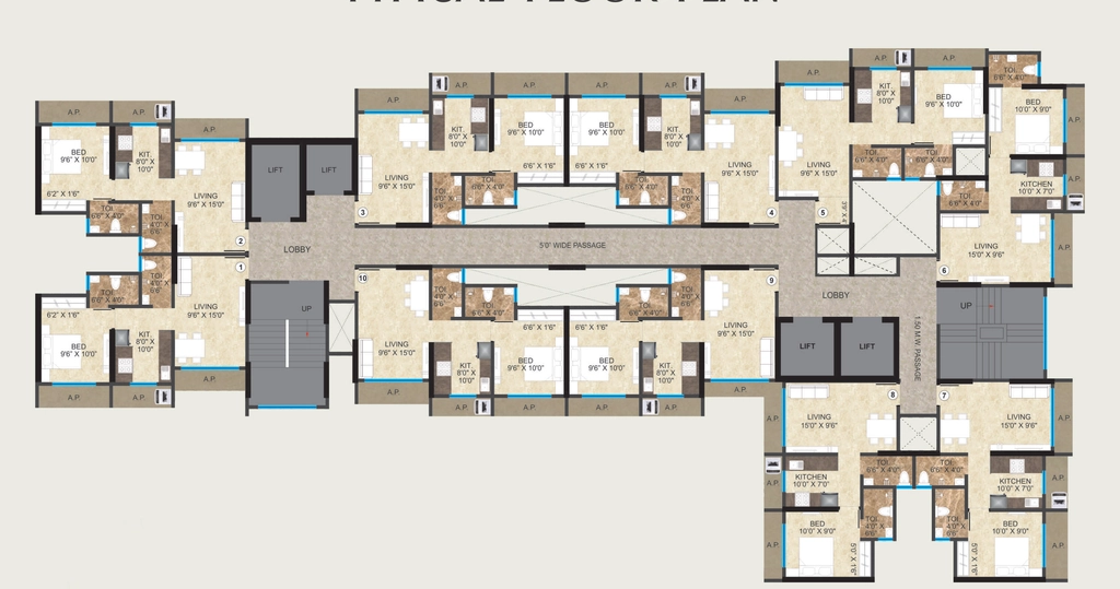 Floor Plan of Sai Abhyuday Complex Grande in Naigaon West, Palghar - Image 415555