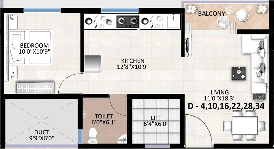 1 BHK Flat in Shyam Gloria in Wadala Gaon, Nashik - Image 923360