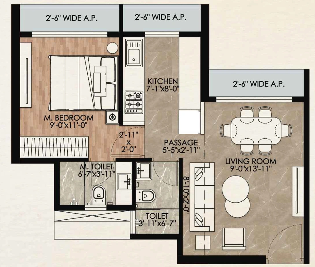 1 BHK Flat in DGS Sheetal Yash in Naigaon West, Palghar - Image 923496