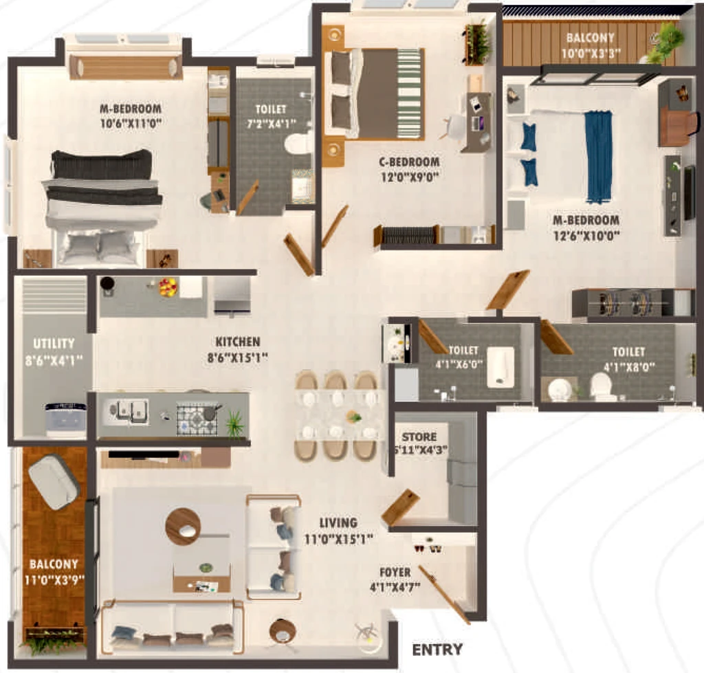 3 BHK Flat in Skia The Arc in Adgaon, Nashik - Image 923370