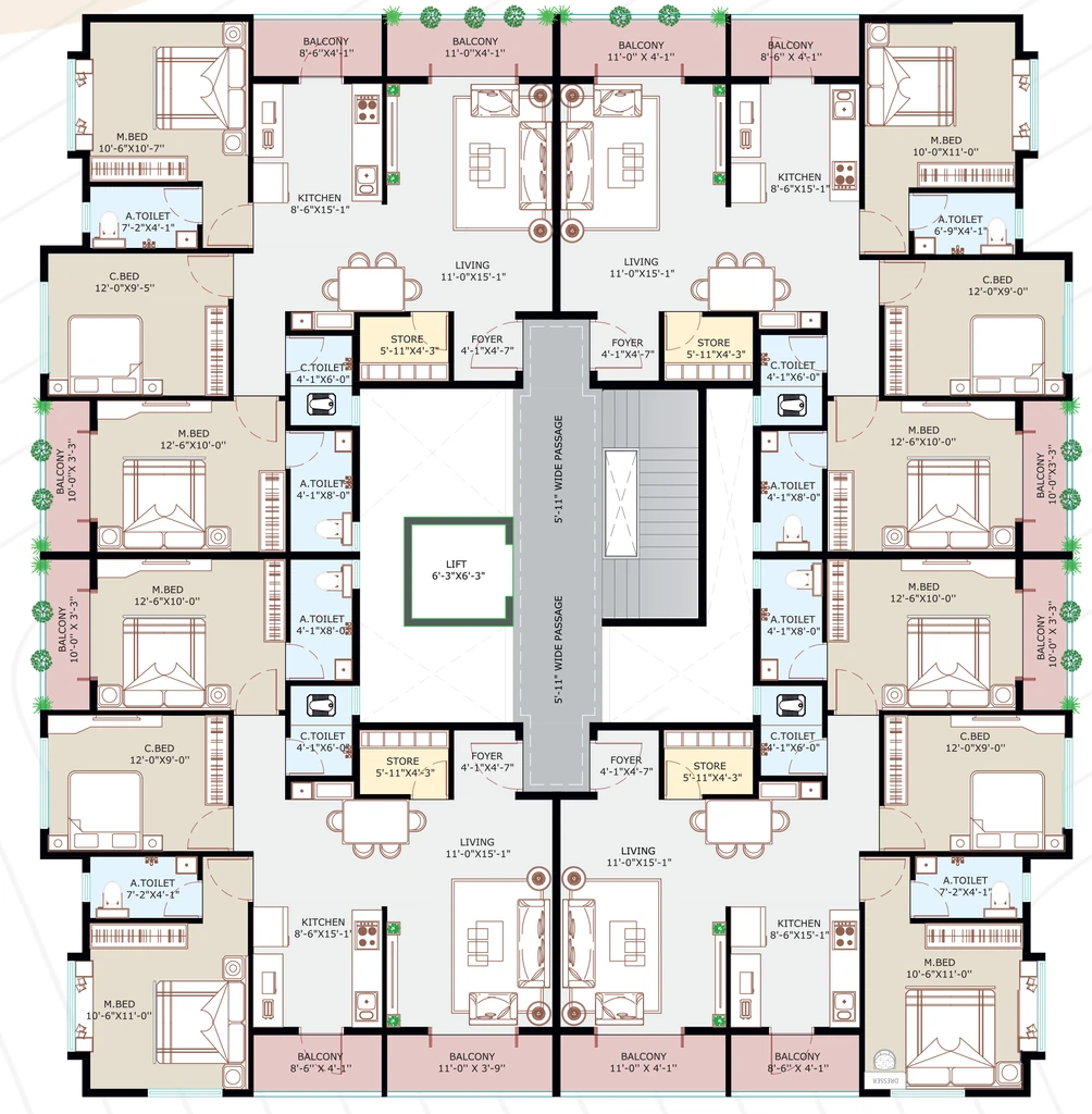 Floor Plan of Skia The Arc in Adgaon, Nashik - Image 415154