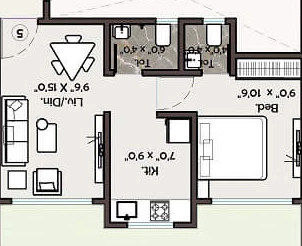1 BHK Flat in Decent Life Space 2 in Palghar, Palghar - Image 923489