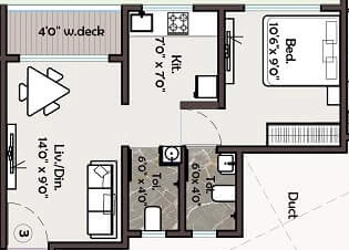 1 BHK Flat in Decent Life Space 2 in Palghar, Palghar - Image 923490