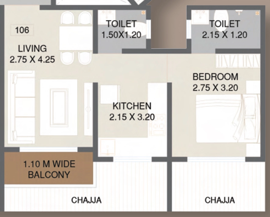 1 BHK Flat in Decent Cielo in Palghar, Palghar - Image 923467