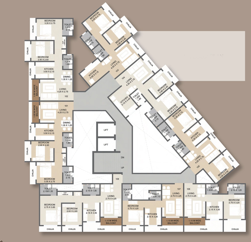 Floor Plan of Decent Cielo in Palghar, Palghar - Image 415398