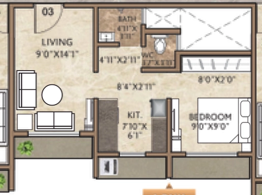 1 BHK Flat in Seema Vidhi Palace in Nalasopara East, Palghar - Image 923380