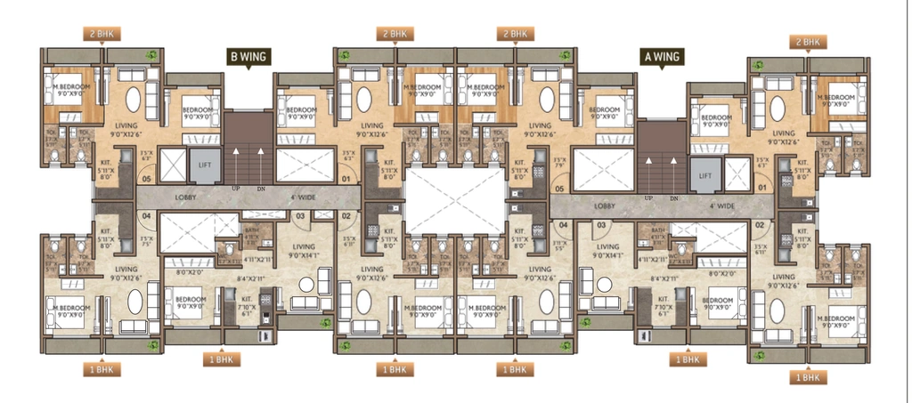 Floor Plan of Seema Vidhi Palace in Nalasopara East, Palghar - Image 415167