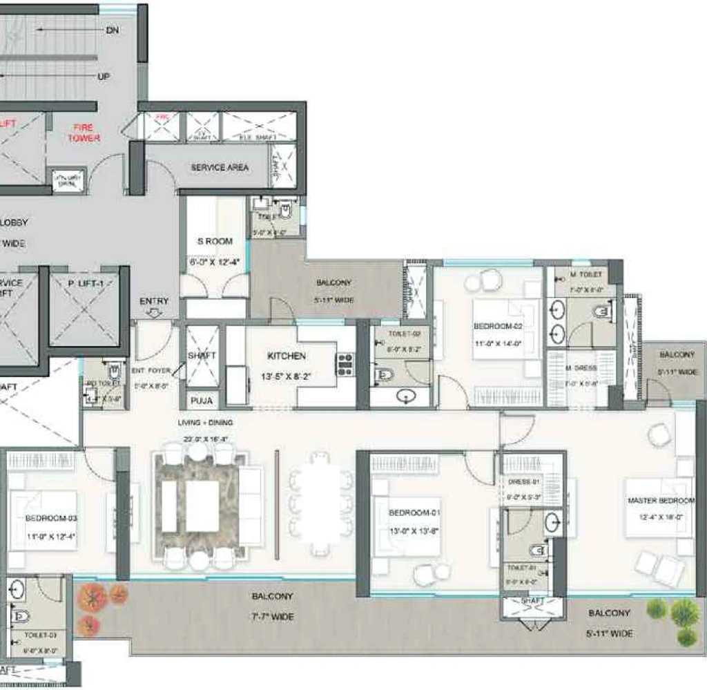 4 BHK Flat in Navraj The Marq in Sector 20A, Faridabad - Image 923482