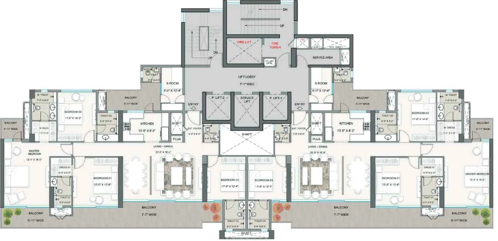 Floor Plan of Navraj The Marq in Sector 20A, Faridabad - Image 415439