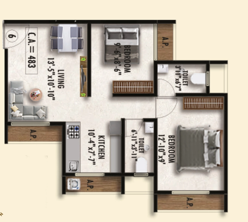 2 BHK Flat in Shree Ashoka Iconic in Nalasopara East, Palghar - Image 923391