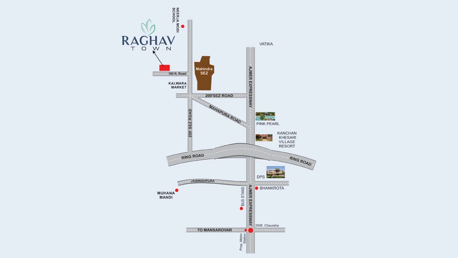 Location of Kedia Raghav Town in Ajmer Road, Jaipur - Image 415196