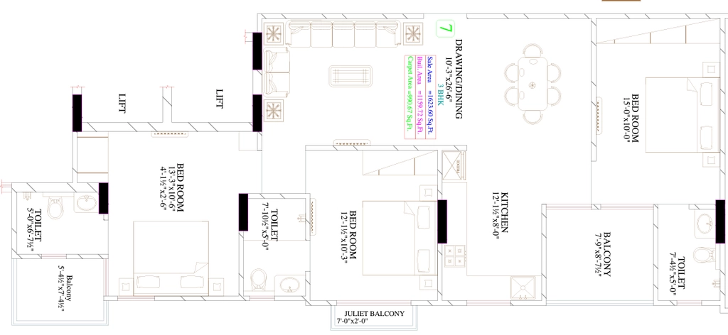 3 BHK Flat in Shri Mahakal Shivam Magnus in Jagatpura, Jaipur - Image 923393