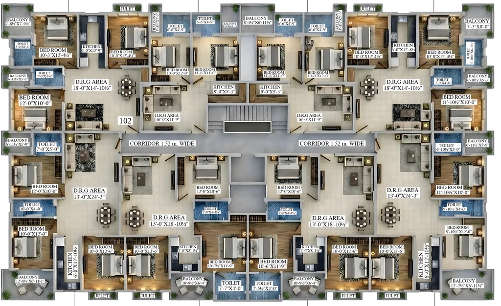 Floor Plan of VD Sky Crown in Gandhi Path, Jaipur - Image 415249