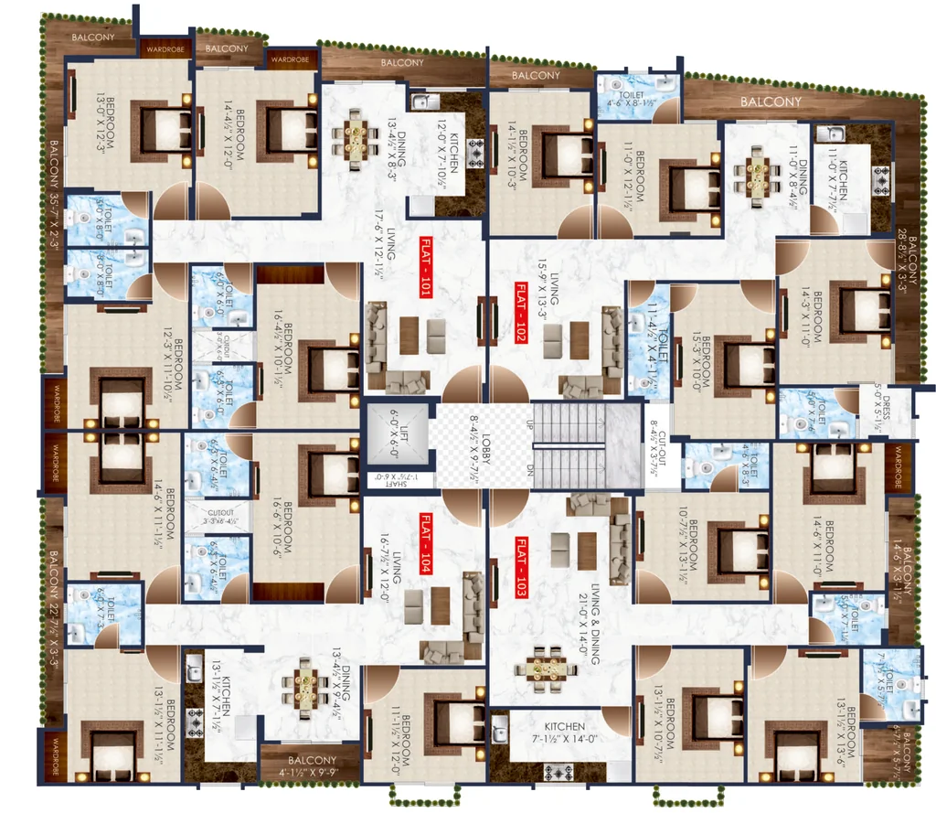 Floor Plan of Vinayak Crystal Heights in Mansarovar, Jaipur - Image 415256