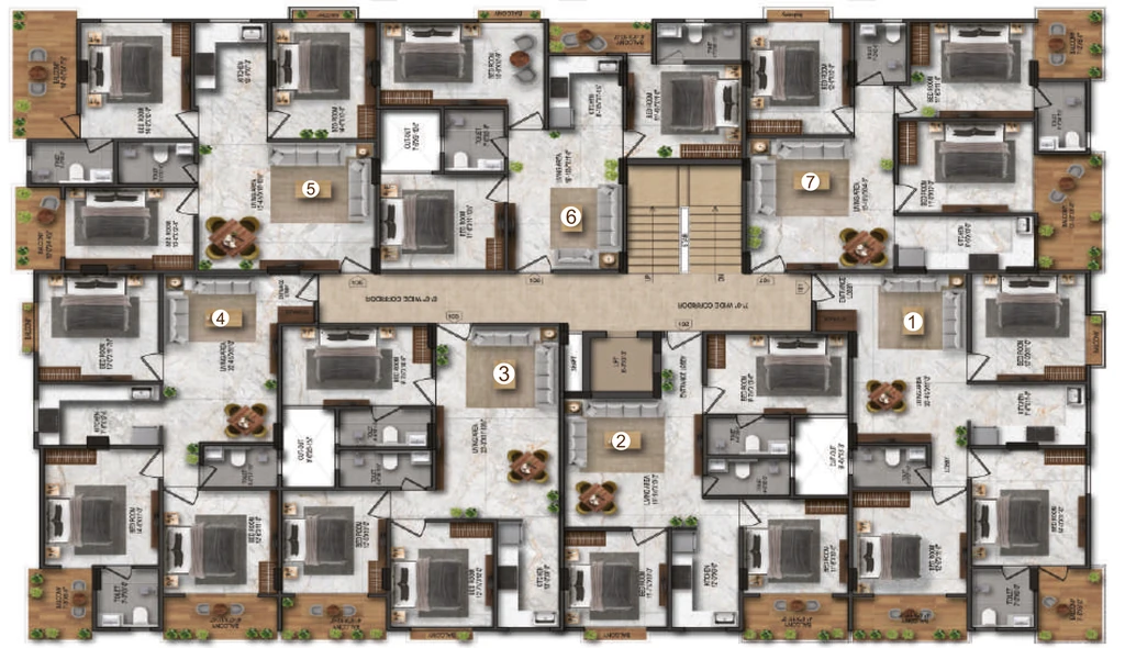 Floor Plan of Tejas Elesto B in Narayan Vihar, Jaipur - Image 415263