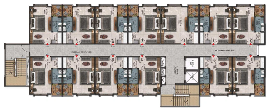 Floor Plan of Turban Residency in Nirman Nagar, Jaipur - Image 415284