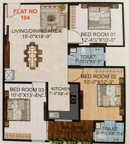 3 BHK Flat in Vikas Heights 2nd in Kalwar Road, Jaipur - Image 923425