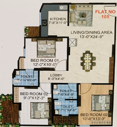 3 BHK Flat in Vikas Heights 2nd in Kalwar Road, Jaipur - Image 923427