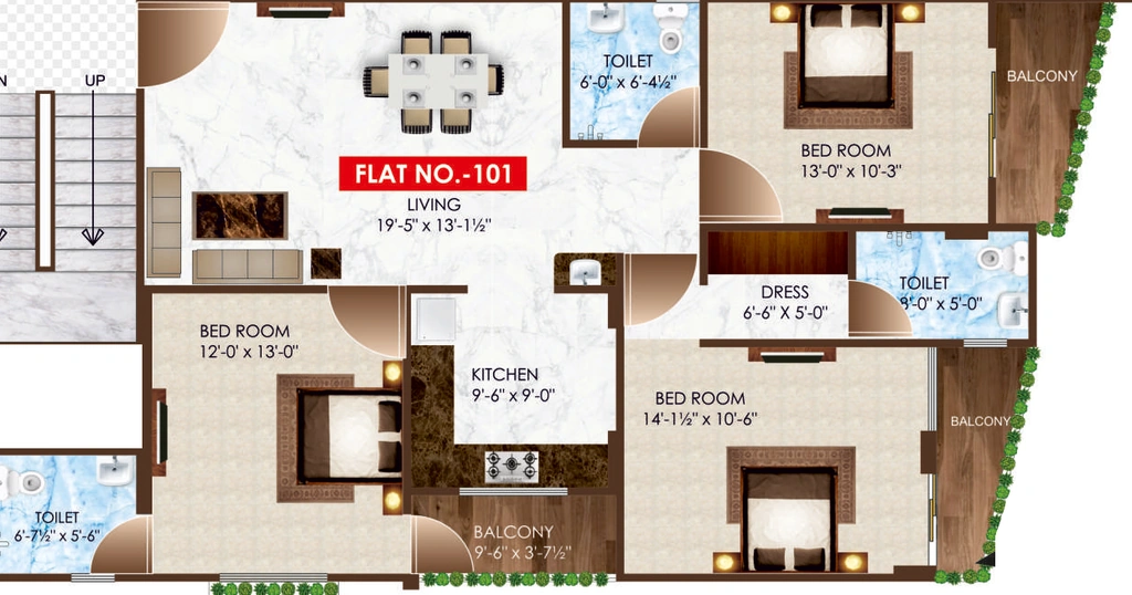 3 BHK Flat in Vinayak Royal Regaliya in Girdharipura, Jaipur - Image 923430