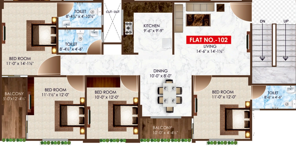 4 BHK Flat in Vinayak Royal Regaliya in Girdharipura, Jaipur - Image 923431
