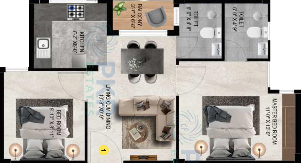 2 BHK Flat in PKR Gurudev in Guduvancheri, Chennai - Image 923436