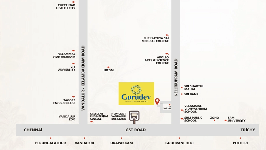 Location of PKR Gurudev in Guduvancheri, Chennai - Image 415310