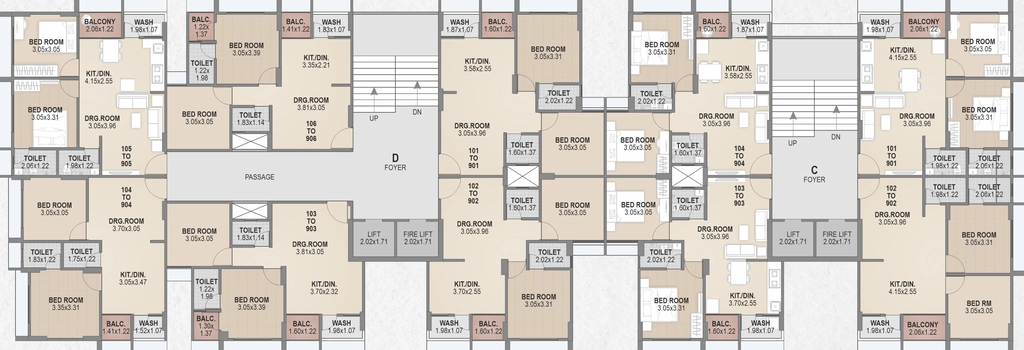 Floor Plan of Shantanu Shiv Shaligram Serenity in New Ranip, Ahmedabad - Image 415363